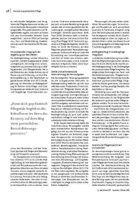 Vorschauseite 2: Die forensisch-psychiatrische Pflege stärken