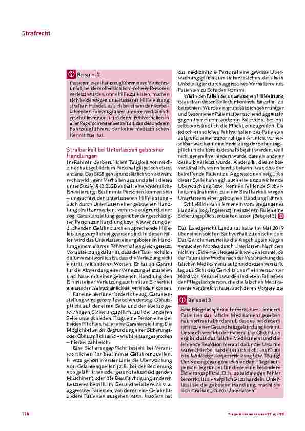 Vorschauseite 2: Strafbarkeit von Pflegekräften bei Unterlassen gebotener Handlungen