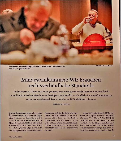 Vorschauseite 1: Mindesteinkommen: Wir brauchen rechtsverbindliche Standards