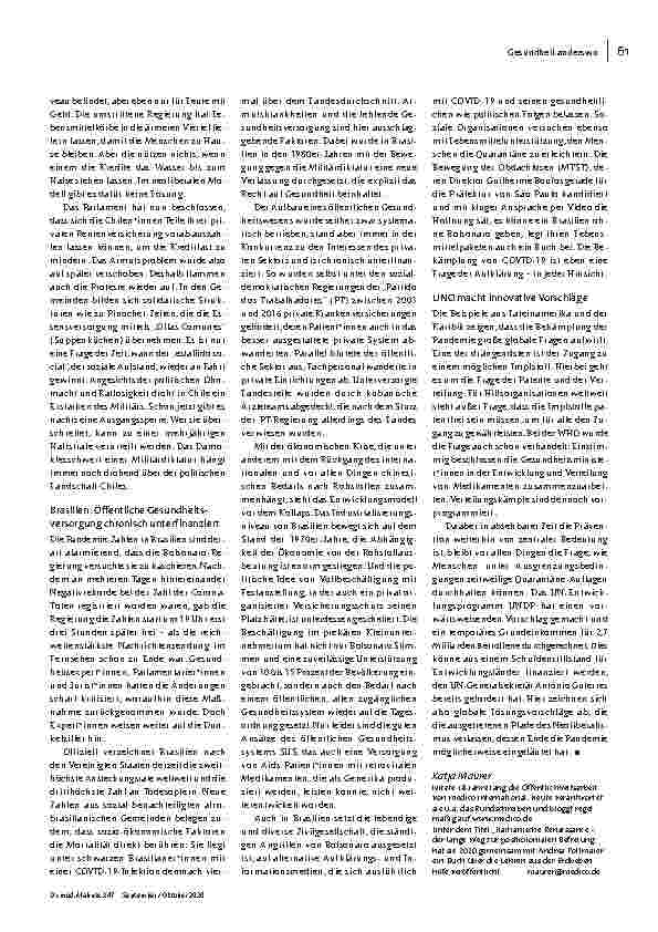Vorschauseite 3: Es gibt kein Zurück. Oder warum sich die Pandemie nur global bekämpfen lässt.