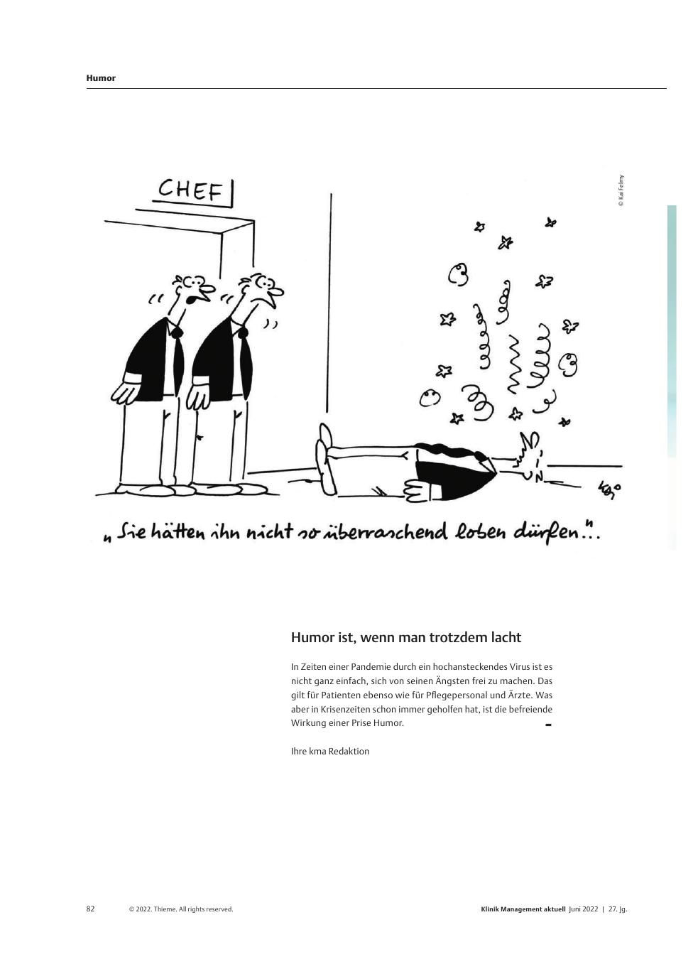 Vorschauseite 1: Humor ist, wenn man trotzdem lacht.