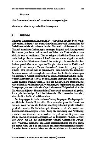 Vorschauseite 2: Gesundheit und Menschenrechte in der Klimakrise: Herausforderungen, Zumutungen und Perspektiven