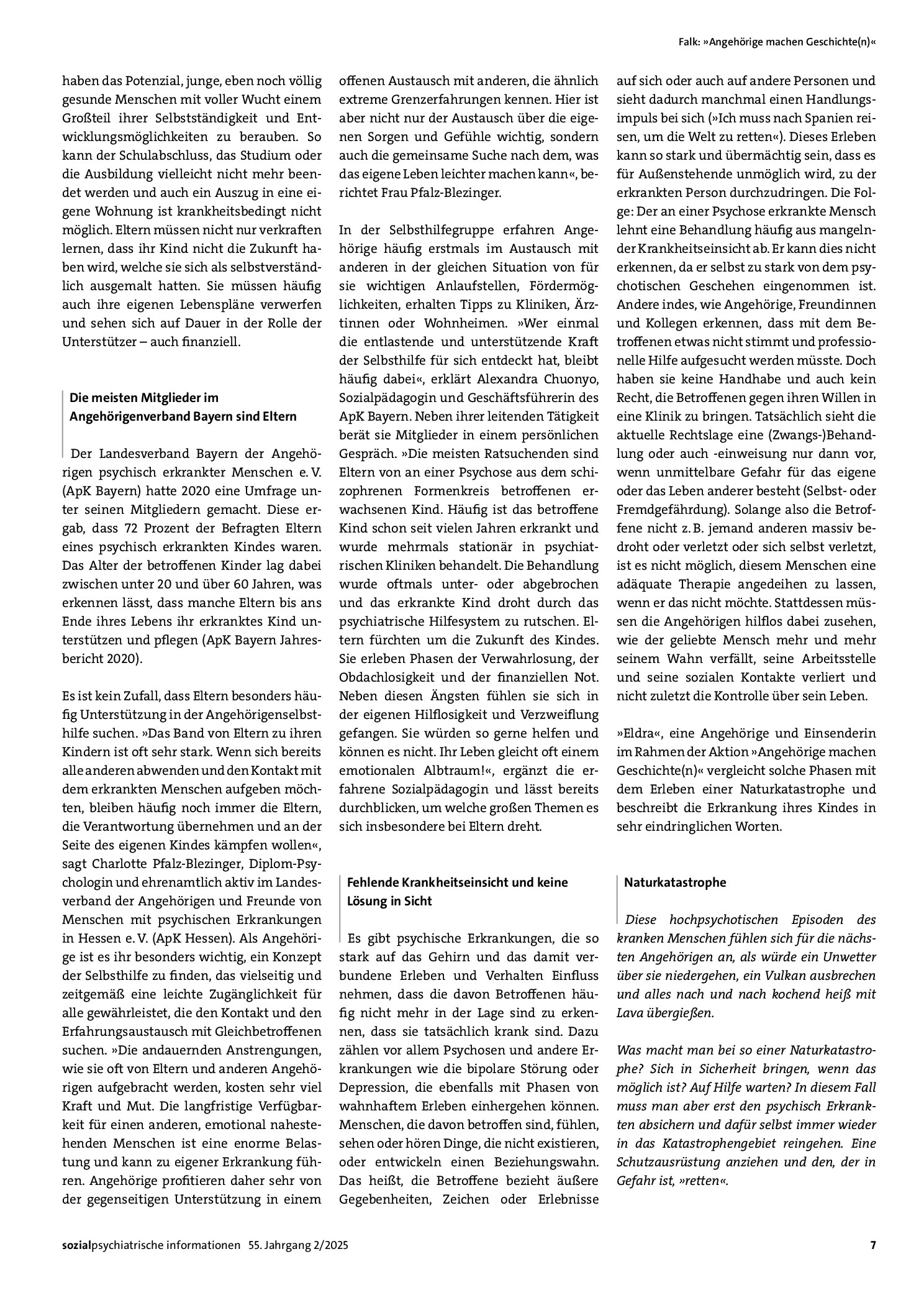 Vorschauseite 2: „Angehörige machen Geschichte(n)“: Angehörige psychisch erkrankter Menschen schreiben sich ihre Erfahrungen von der Seele