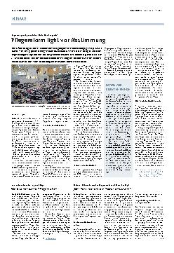 Vorschauseite 1: Pflegereform liegt vor Abstimmung