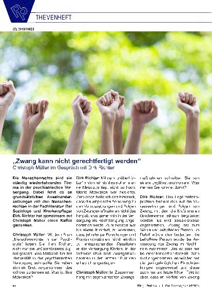 Vorschauseite 1: "Zwang kann nicht gerechtfertigt werden."