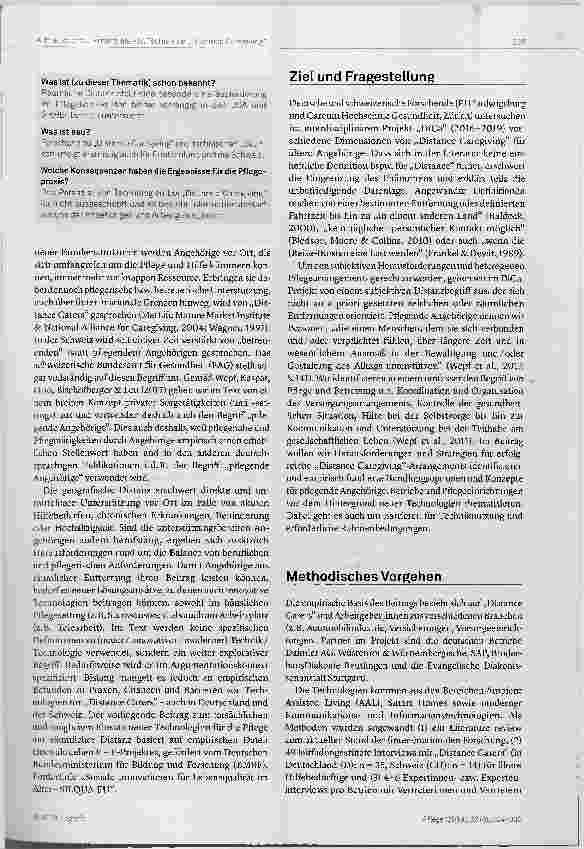 Vorschauseite 2: Das Potenzial neuer Technologien zur Unterstützung von Pflege über eine räumliche Distanz. Literaturstand und qualitative Befunde