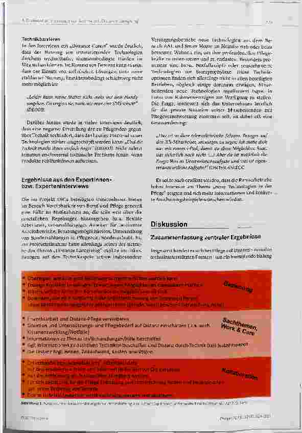 Vorschauseite 6: Das Potenzial neuer Technologien zur Unterstützung von Pflege über eine räumliche Distanz. Literaturstand und qualitative Befunde