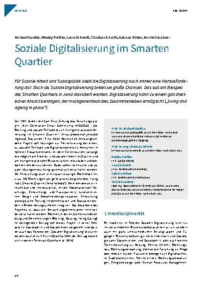 Vorschauseite 1: Soziale Digitalisierung im Smarten Quartier