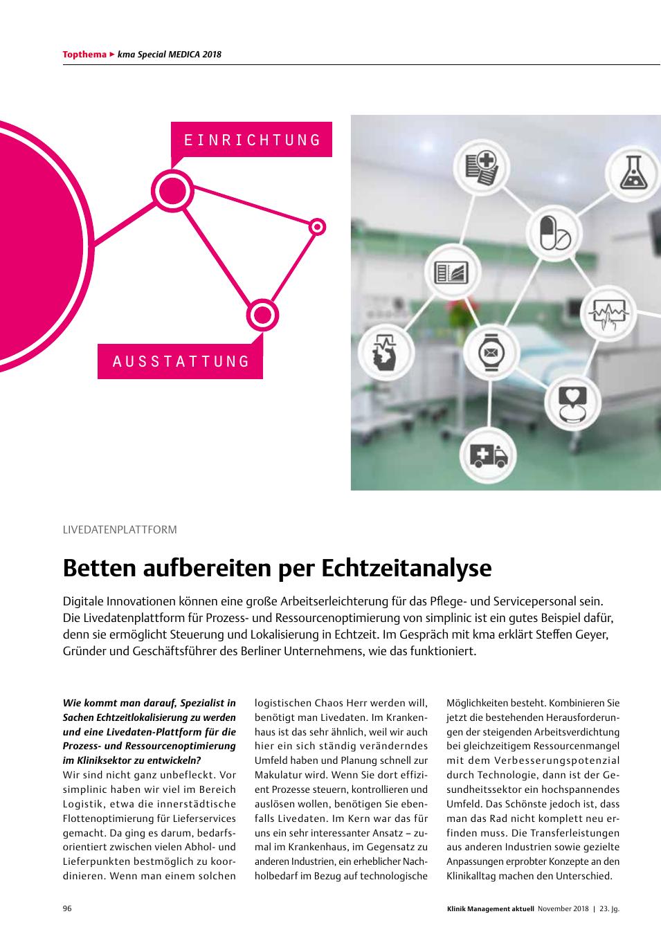 Vorschauseite 1: Livedatenplattform: Betten aufbereiten per Echtzeitanalyse