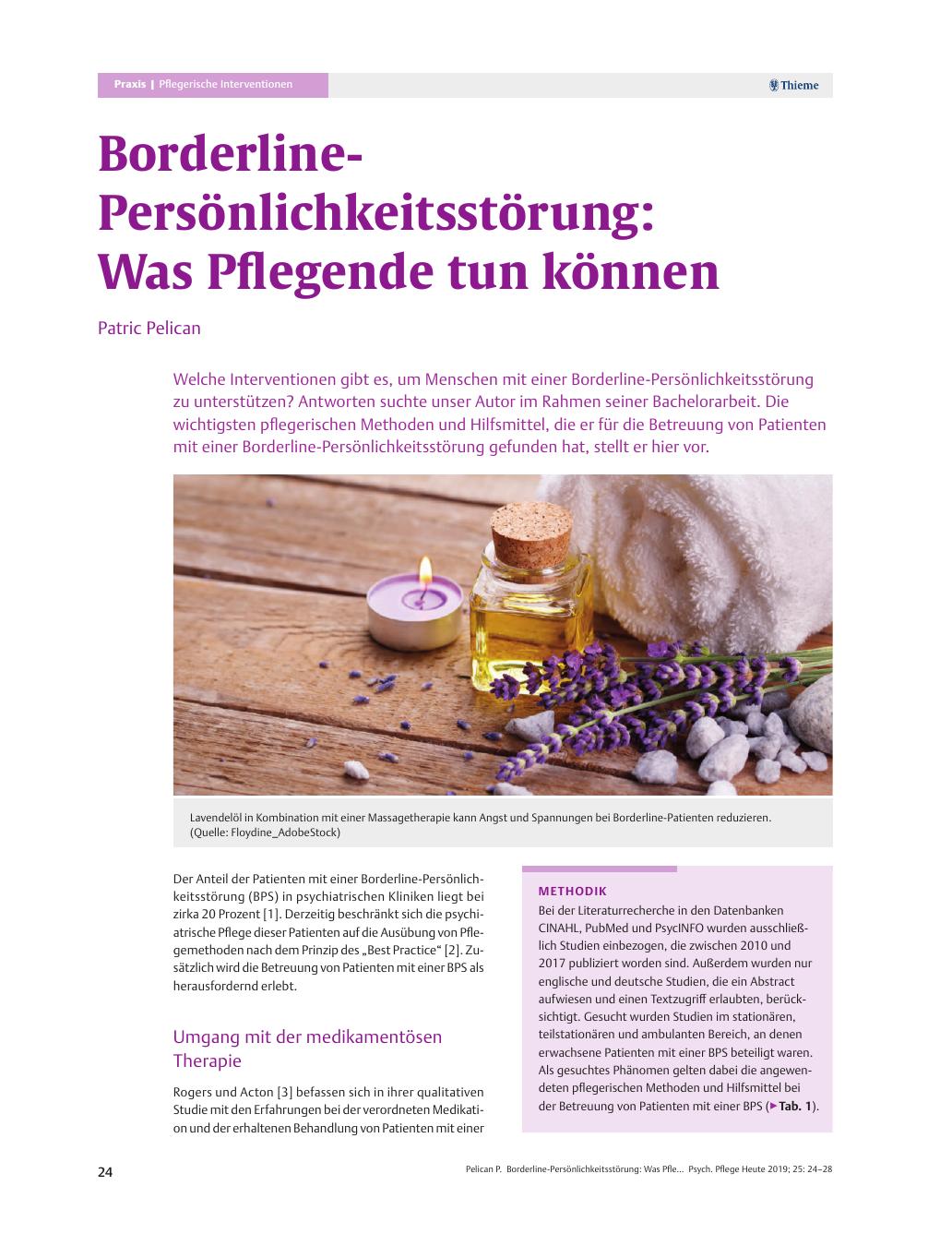 Vorschauseite 1: Borderline-Persönlichkeitsstörung: Was Pflegende tun können
