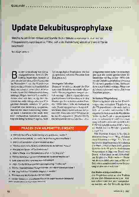 Vorschauseite 1: Update Dekubitusprophylaxe