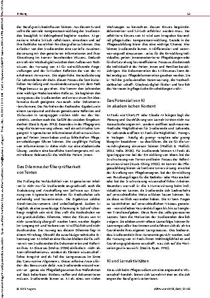 Vorschauseite 2: Künstliche Intelligenz an Pflege-Hochschulen: Zeit für einen Paradigmenwechsel Implikationen für die Hochschuldidaktik und das didaktische Konzept des Constructive Alignment