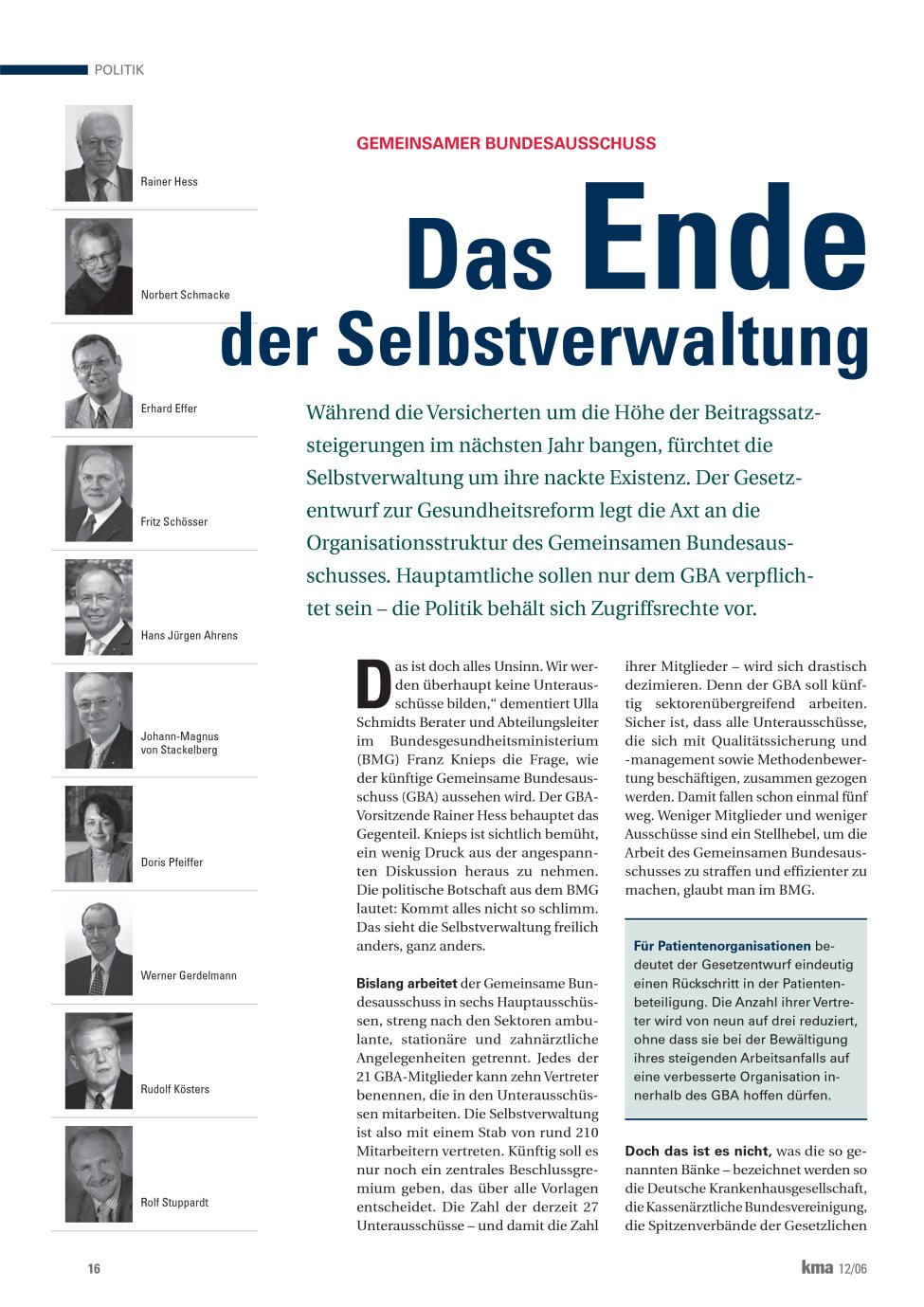Vorschauseite 1: Das Ende der Selbstverwaltung