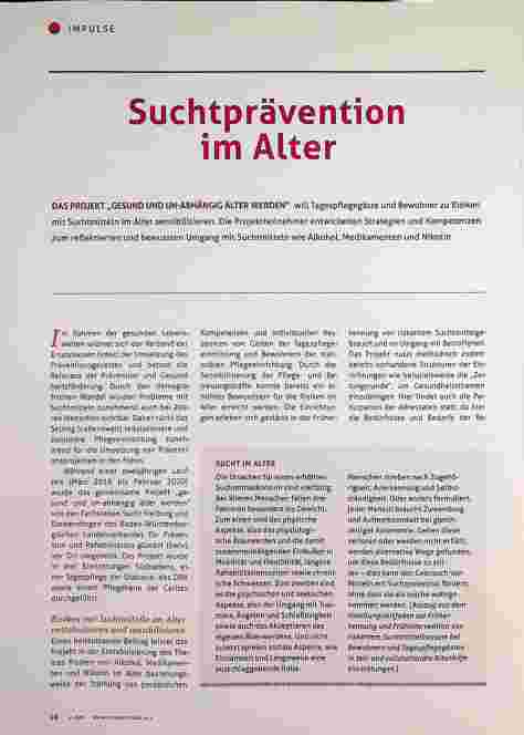Vorschauseite 1: Suchtprävention im Alter