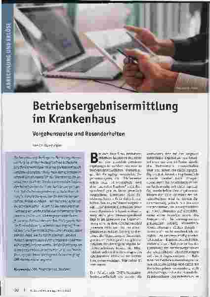 Vorschauseite 1: Betriebsergebnisermittlung im Krankenhaus: Vorgehensweise und Besonderheiten