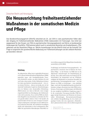 Vorschauseite 1: Die Neuausrichtung freiheitsentziehender Maßnahmen in der somatischen Medizin und Pflege