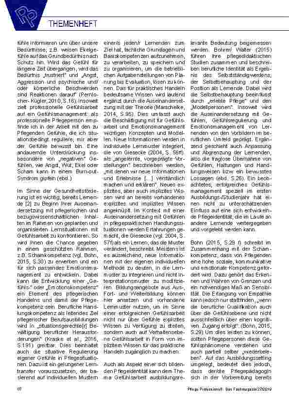 Vorschauseite 3: Gefühlsarbeit in der Ausbildung Vorbereitung auf den pflegerischen Alltag