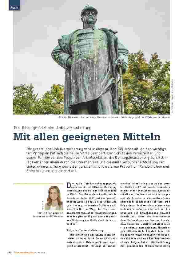 Vorschauseite 1: 135 Jahre gesetzliche Unfallversicherung. Mit allen geeigneten Mitteln.