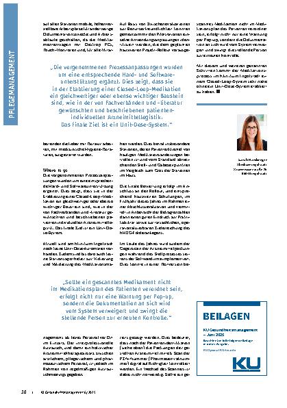 Vorschauseite 3: Digitales Medikationsmanagement zur Erhöhung der Arzneimitteltherapiesicherheit Closed Loop-Medication – realisierbarer Goldstandard auch ohne Unit-Dose?