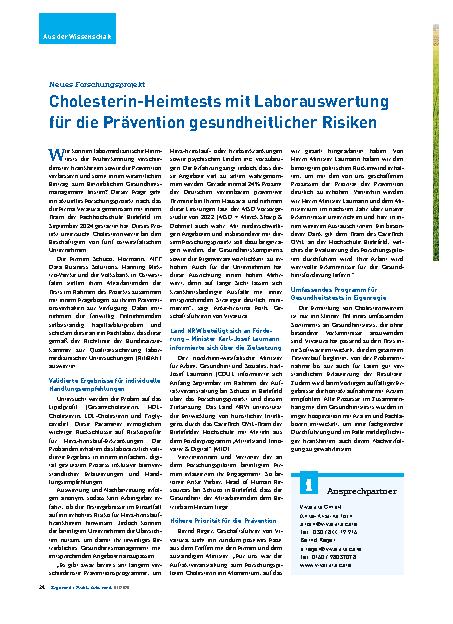 Vorschauseite 1: Cholesterin-Heimtests mit Laborauswertung für die Prävention gesundheitlicher Risiken