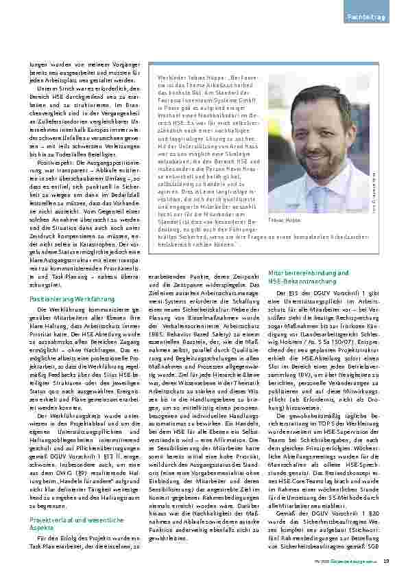 Vorschauseite 2: Organisation und konsequentes Handeln Arbeitsschutz 4.0 und Behavior-based Safety – HSE im Interim-Management neu gedacht