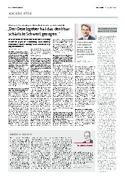 Vorschauseite 1: "Der Gesetzgeber hat das denkbar schärfste Schwert gezogen."