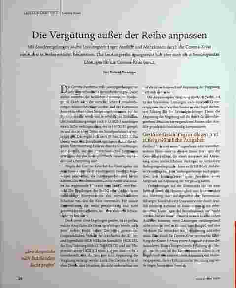 Vorschauseite 1: Die Vergütung außer der Reihe anpassen.