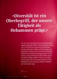 Vorschauseite 1: "Diversität ist ein Oberbegriff, der unsere Tätigkeit als Hebammen prägt."