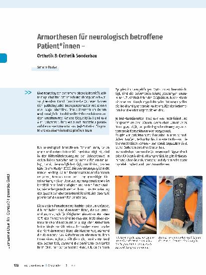 Vorschauseite 1: Orthesen für neurologisch betroffene Patient*innen – Orthetik & Orthetik Sonderbau