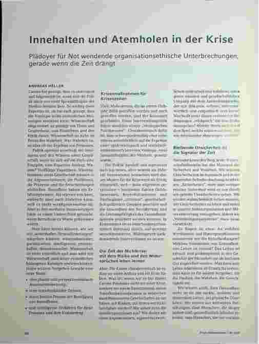 Vorschauseite 1: Innehalten und Atem holen in der Krise
