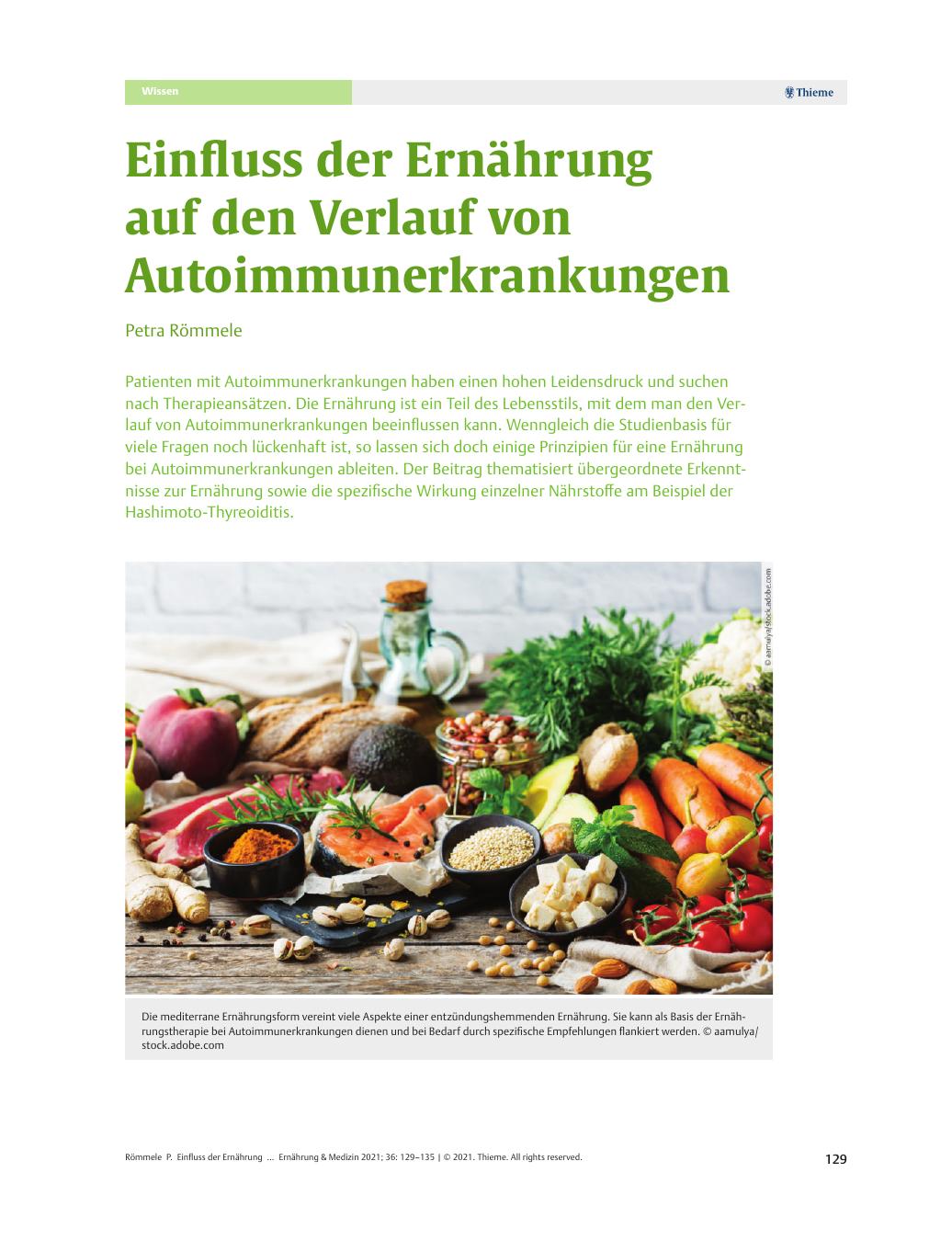Vorschauseite 1: Einfluss der Ernährung auf den Verlauf von Autoimmunerkrankungen