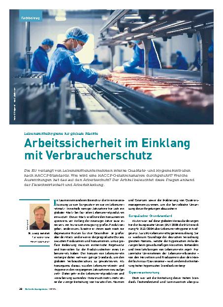 Vorschauseite 1: Lebensmittelhygiene für globale Märkte: Arbeitssicherheit im Einklang mit Verbraucherschutz