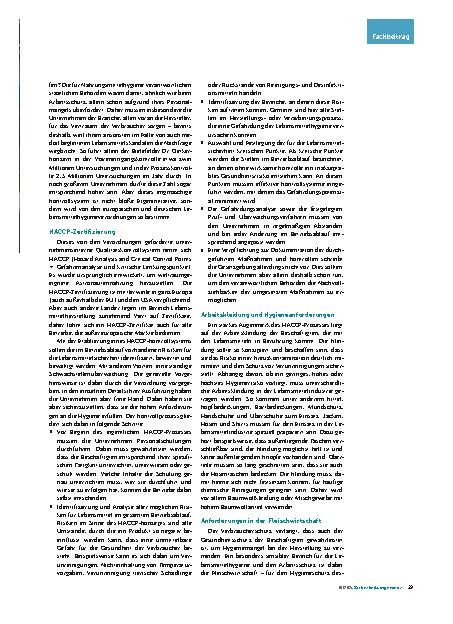 Vorschauseite 2: Lebensmittelhygiene für globale Märkte: Arbeitssicherheit im Einklang mit Verbraucherschutz