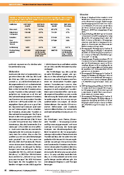 Vorschauseite 4: Prävalenz chronischer Wunden in Deutschland: Berechnung auf der Basis von Krankenkassendaten der Jahre 2012 und 2021
