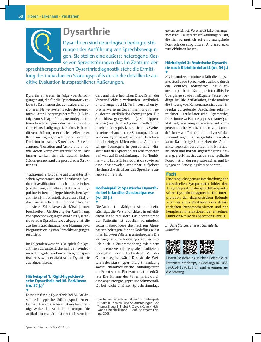 Vorschauseite 1: Dysarthrie