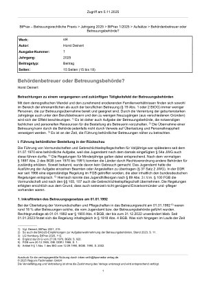 Vorschauseite 1: Behördenbetreuer oder Betreuungsbehörde?