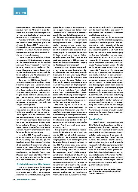 Vorschauseite 2: Behavior Based Safety im Betrieb Vielversprechender Ansatz