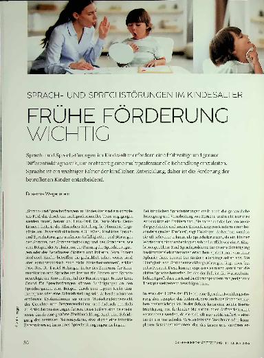 Vorschauseite 1: Sprachund Sprechstörungen im Kindesalter frühe Förderung wichtig