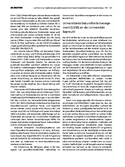 Vorschauseite 2: Studierendengesundheit und das Potenzial der Gesundheitsressource Naturerfahrung