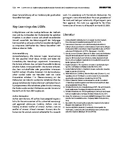 Vorschauseite 3: Studierendengesundheit und das Potenzial der Gesundheitsressource Naturerfahrung