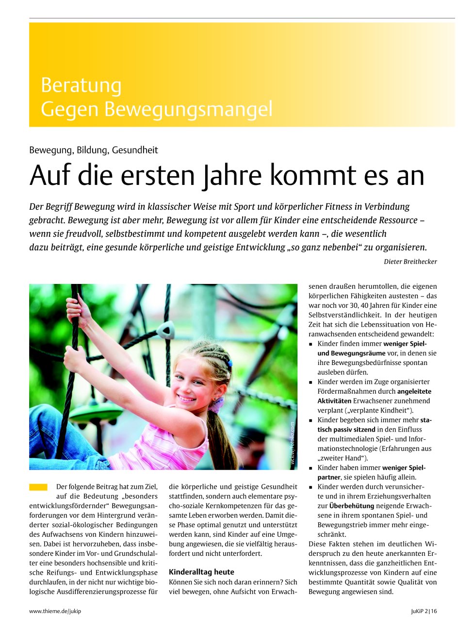 Vorschauseite 1: Auf die ersten Jahre kommt es an