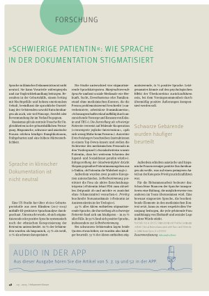 Vorschauseite 1: " Schwierige Patienten ": Wie Sprache in der Dokumentation stigmatisiert