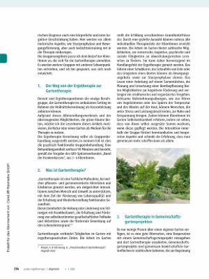 Vorschauseite 2: Die Möglichkeiten grüner Räume - Impulse für die Gartentherapie