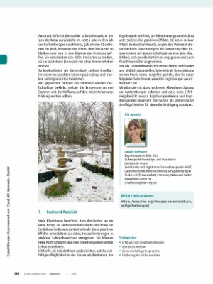 Vorschauseite 6: Die Möglichkeiten grüner Räume - Impulse für die Gartentherapie