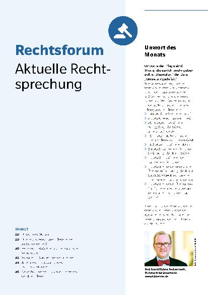 Vorschauseite 1: Urteile und Beschlüsse