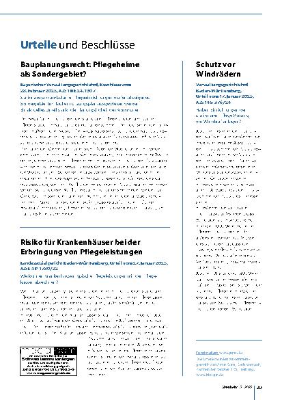 Vorschauseite 2: Urteile und Beschlüsse