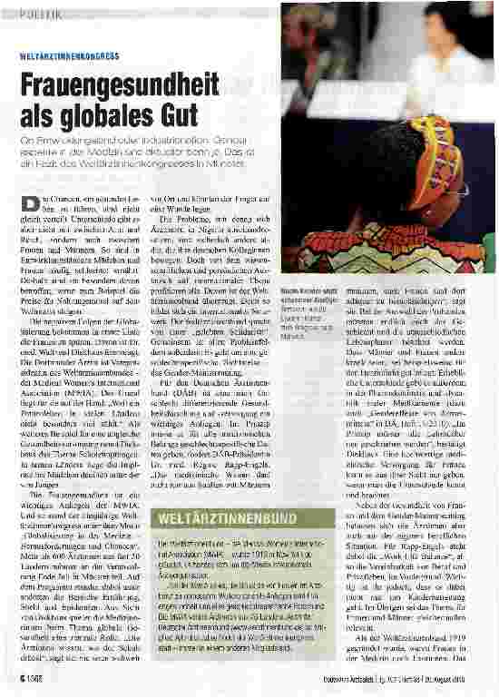Vorschauseite 1: Frauengesundheit als globales Gut