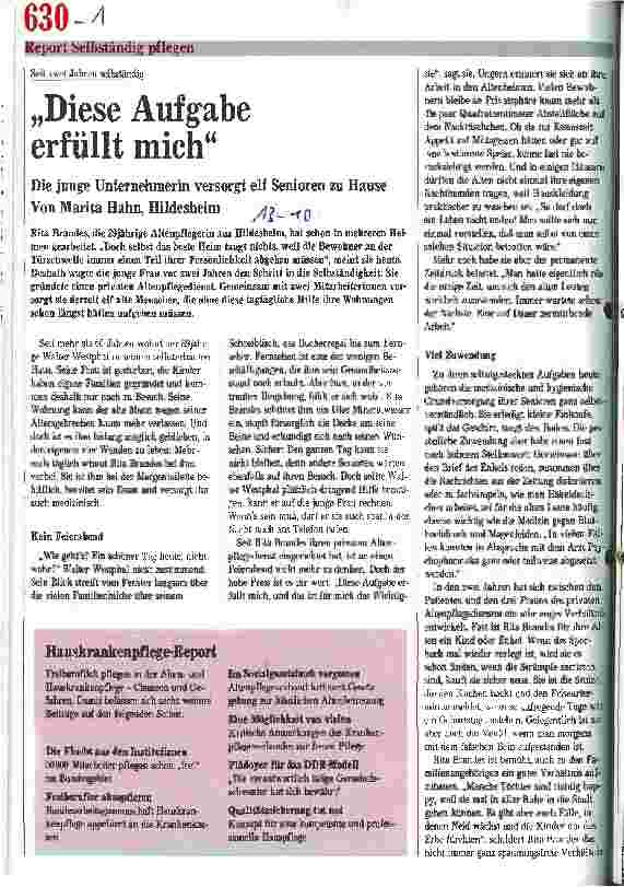 Vorschauseite 1: Diese Aufgabe erfüllt mich - Die junge Unternehmerin versorgt elf Senioren zu Hause