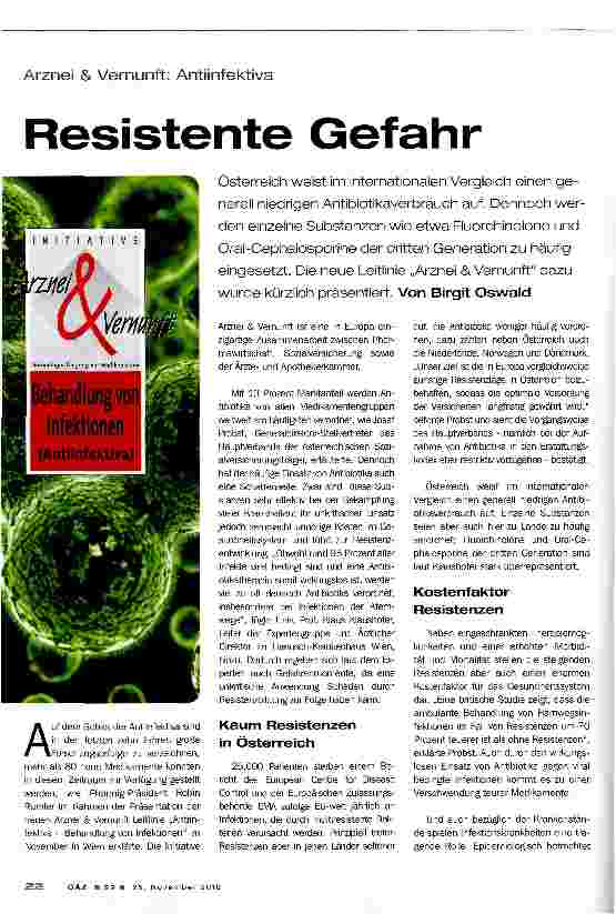 Vorschauseite 1: Resistente Gefahr