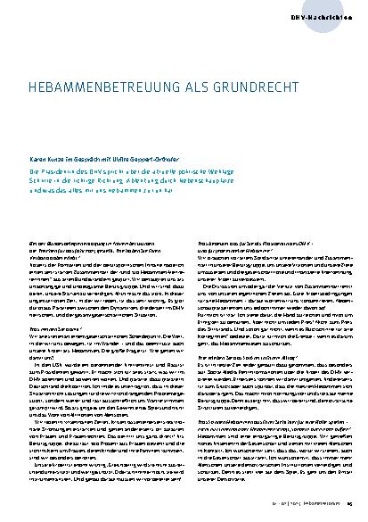 Vorschauseite 1: Hebammenbetreuung als Grundrecht